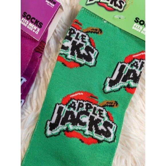 Men’s Novelty Socks Apple Jacks Corn Pops Raisin Bran Kelloggs Brand - Picture 7 of 9